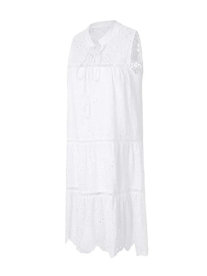 CM | Plain Lace Hollow Out Party Mini Vestidos