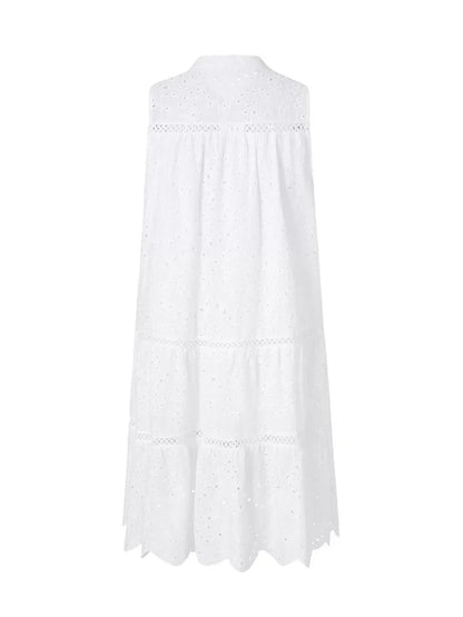 CM | Plain Lace Hollow Out Party Mini Vestidos