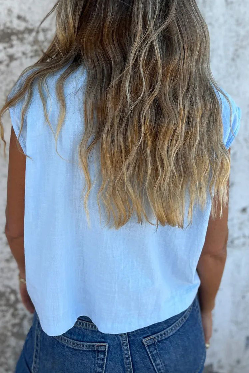 CM | Blusas informales con cuello vuelto y botones en los bolsillos (4 colores)