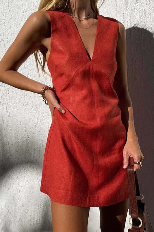 CM | Minivestido de mujer con cuello en V