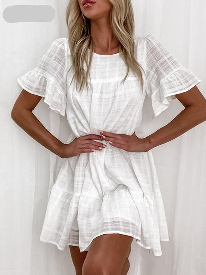 CM | Vestido corto de verano de estilo informal con mangas cortas