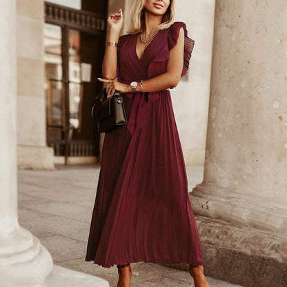 CM | Elegante Fiesta de Cóctel Gasa Mujeres Vestido Largo