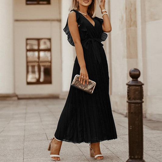 CM | Elegante Fiesta de Cóctel Gasa Mujeres Vestido Largo