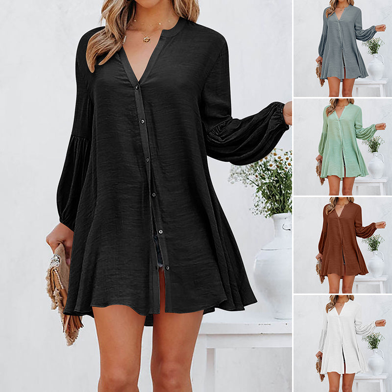 CM | Blusa de señora abotonada de un solo color