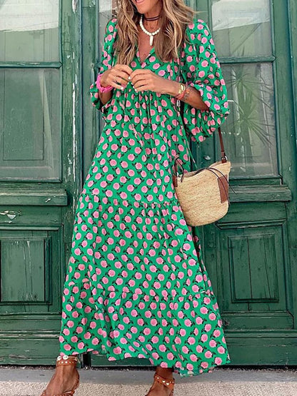 CM | Vestido largo bohemio con escote en V