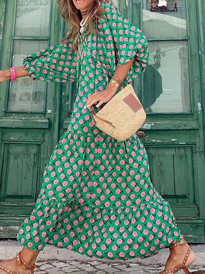 CM | Vestido largo bohemio con escote en V