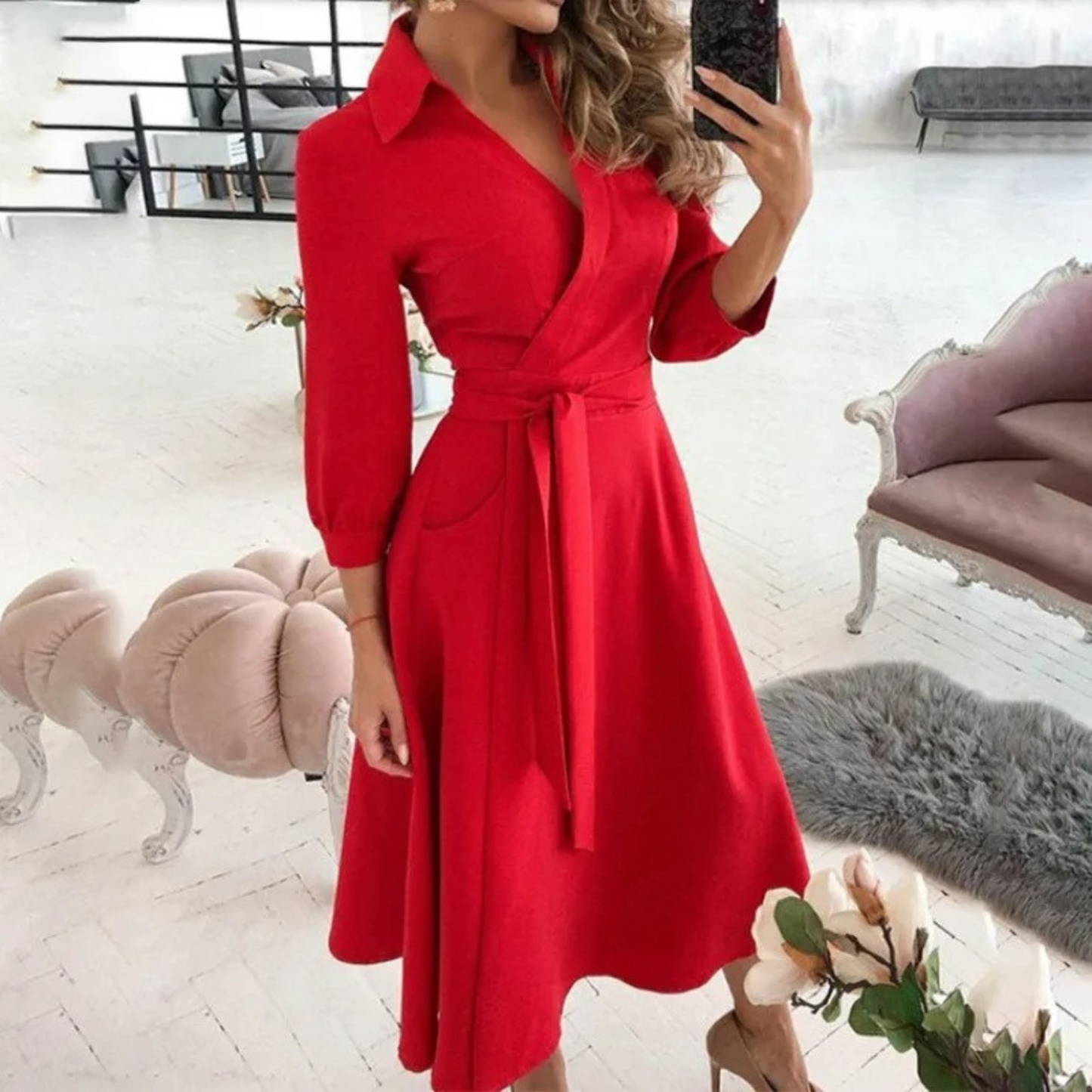 CM | vestido blusa bolso midi