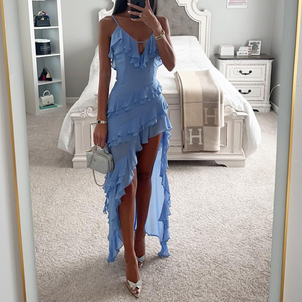 CM | Luxe Maxi vestido irregular con borlas
