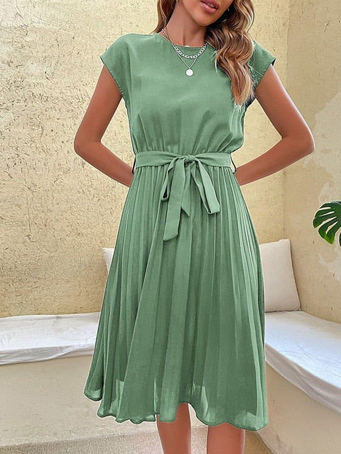 CM | Bella- Minivestido de manga corta con pliegues