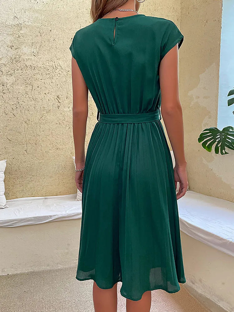 CM | Bella- Minivestido de manga corta con pliegues