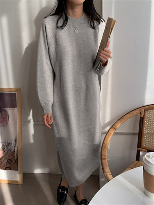CM | Acogedor vestido midi de punto