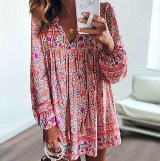 CM | Mini vestido línea A con estampado floral CA4