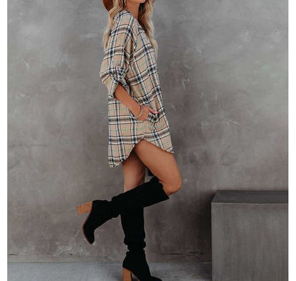 CM | mini vestido camisero a cuadros CA23