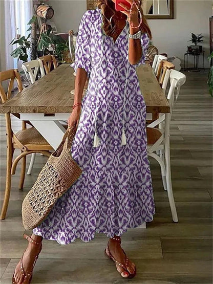 CM | Maxivestido floral sin mangas para mujer