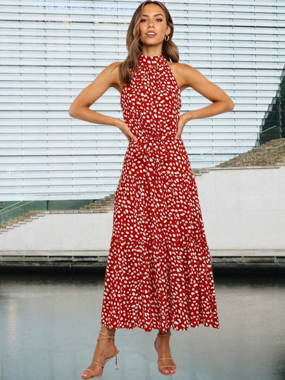 CM | Juguetón vestido midi con lunares y cinturón en la cintura