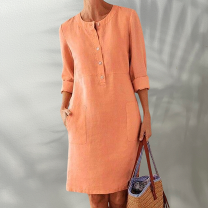 CM | Aireado vestido midi de mujer de material transpirable para ocasiones veraniegas - elegante y cómodo