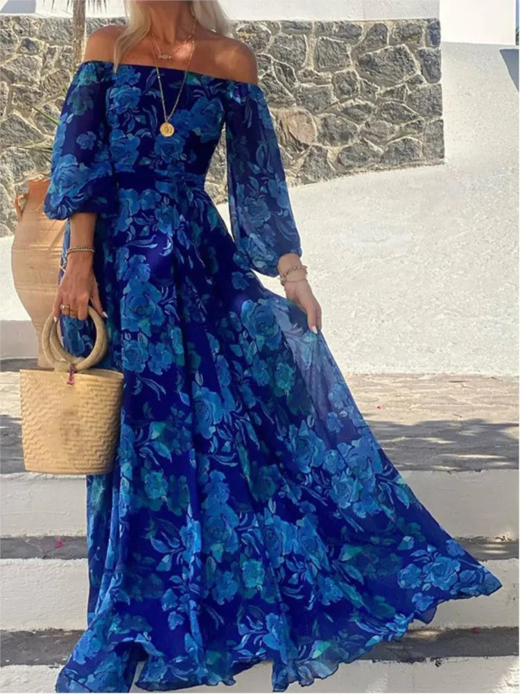 CM | Elegante maxi vestido con hombros descubiertos