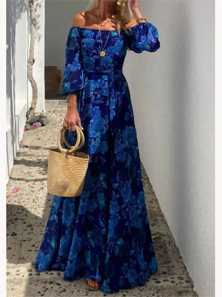 CM | Elegante maxi vestido con hombros descubiertos
