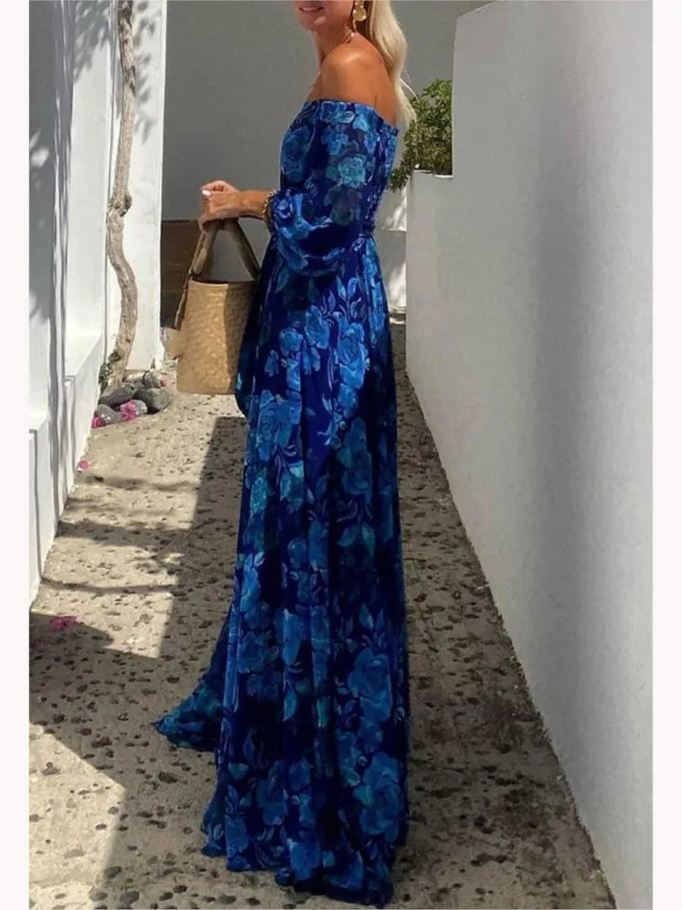 CM | Elegante maxi vestido con hombros descubiertos