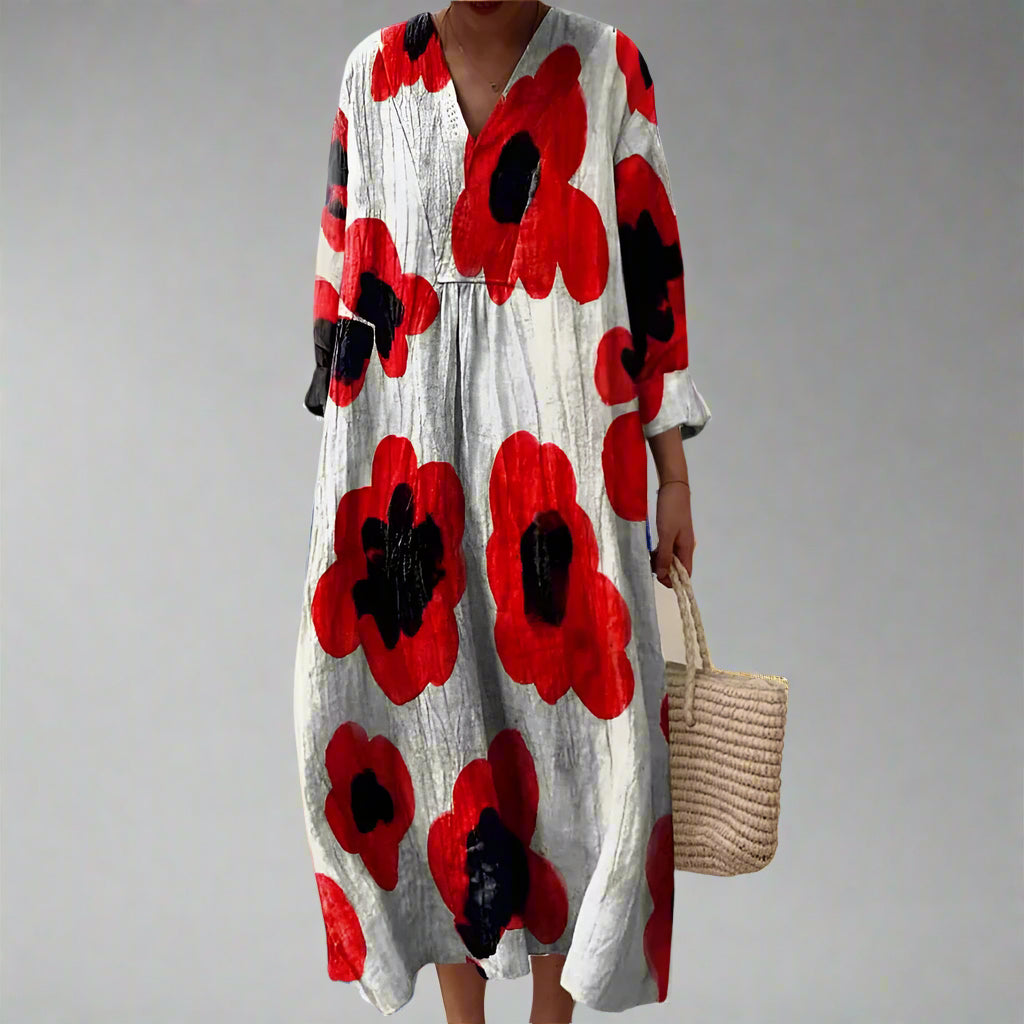 CM | Maxi vestido atrevido con motivo de amapolas