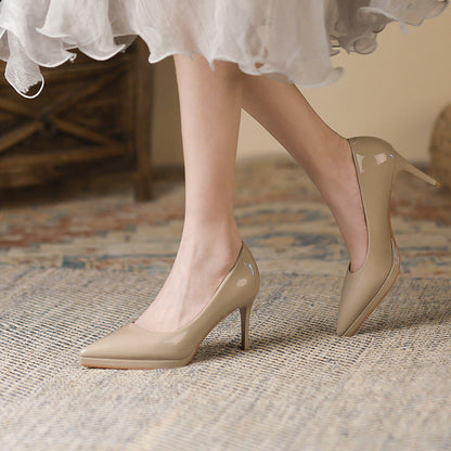 CM | Zapatos de tacón nude con puntera en punta