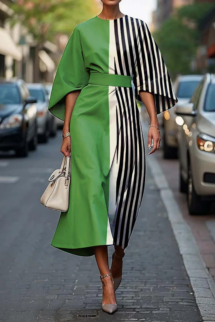 CM | Elegante vestido largo con mangas murciélago