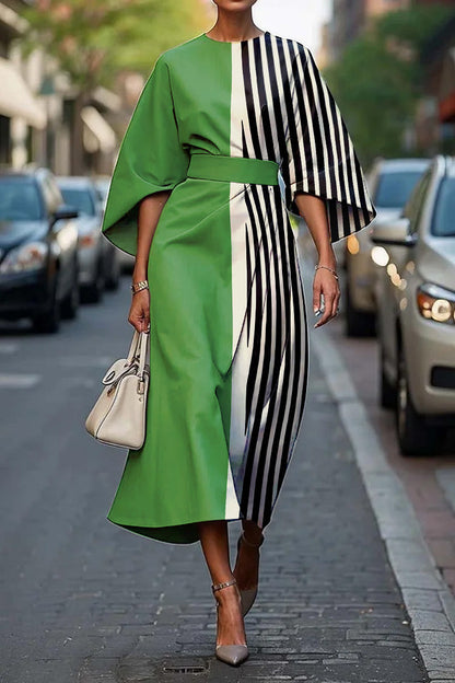 CM | Elegante vestido largo con mangas murciélago