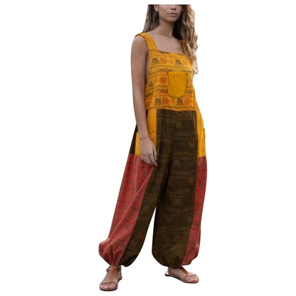 CM | Loose Sling Print Bag Casual Jumpsuit