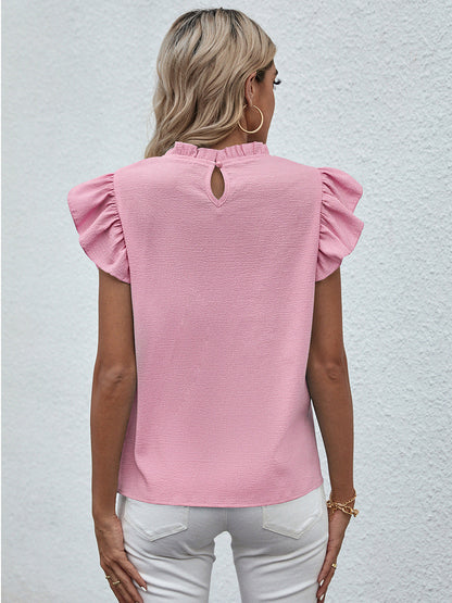 CM | Lazo con volantes Camiseta de tirantes monocolor