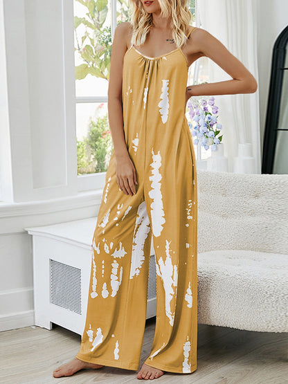 CM | Floral Cinturón de corbata Manga obispo Slit Jumpsuit