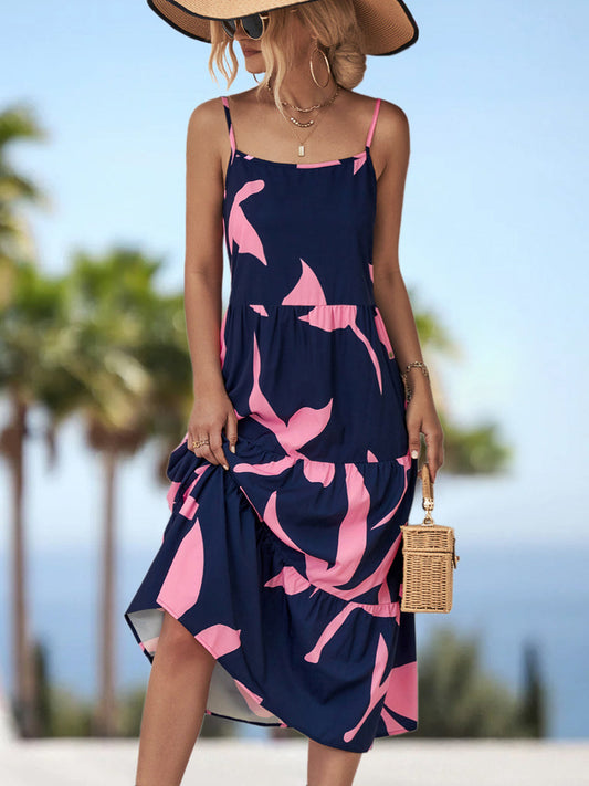CM | Vestido midi estampado con tirantes