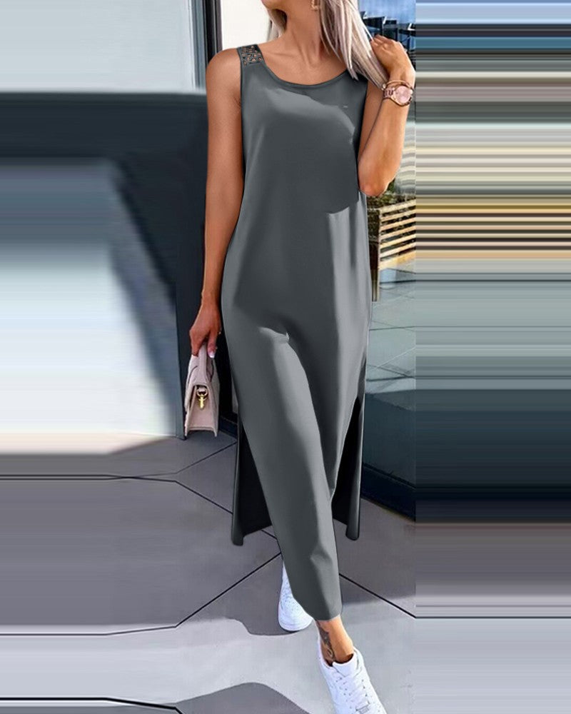 CM | Maxivestido de mujer - Corte relajado - Espalda de encaje