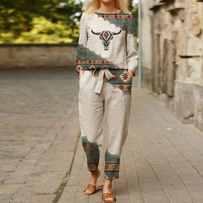 CM | Elegante conjunto con estampado étnico