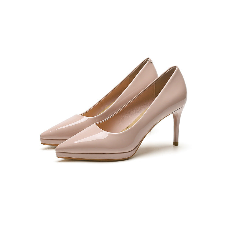 CM | Zapatos de tacón nude con puntera en punta