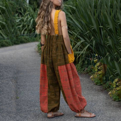 CM | Loose Sling Print Bag Casual Jumpsuit