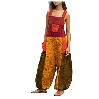 CM | Loose Sling Print Bag Casual Jumpsuit