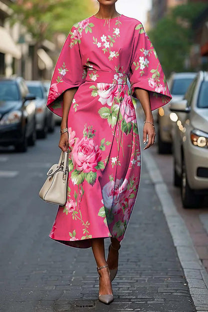 CM | Elegante vestido largo con mangas murciélago