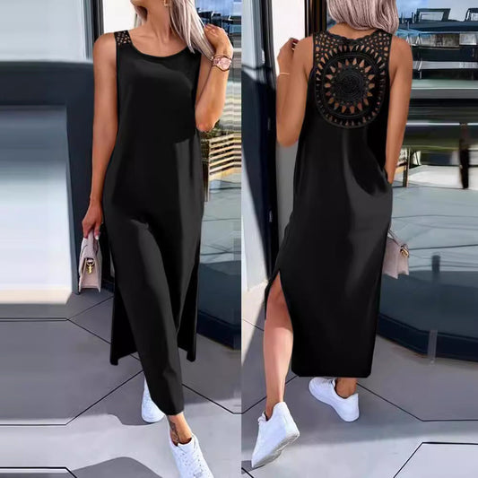 CM | Maxivestido de mujer - Corte relajado - Espalda de encaje