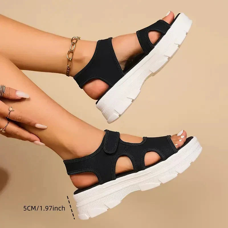 CM | Señoras Cómodas sandalias de cuña Elegante