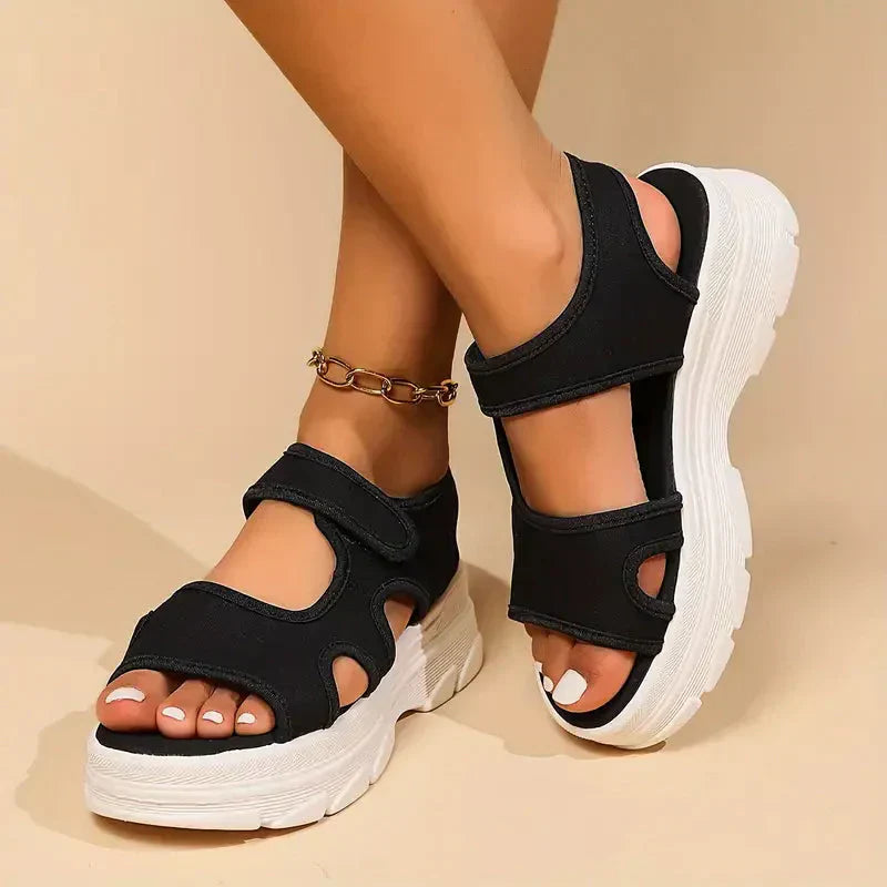 CM | Señoras Cómodas sandalias de cuña Elegante