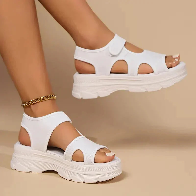 CM | Señoras Cómodas sandalias de cuña Elegante