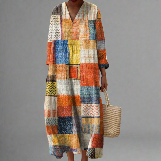 CM | Maxi Vestido Boho Patchwork Harmony