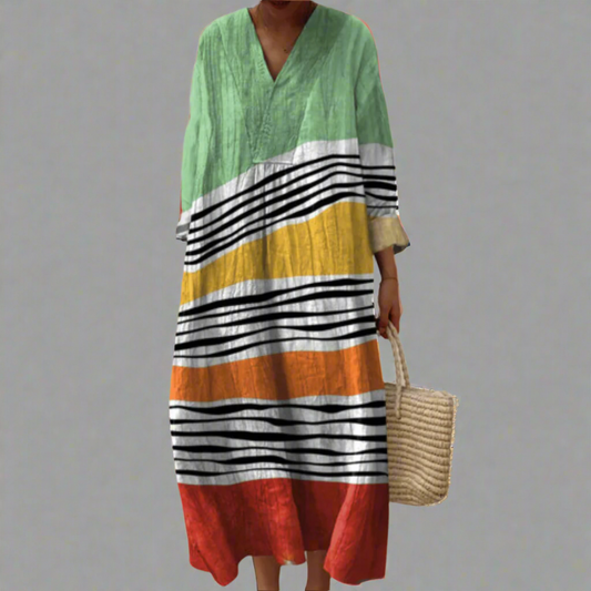 CM | rayas costeras Maxi vestido casual