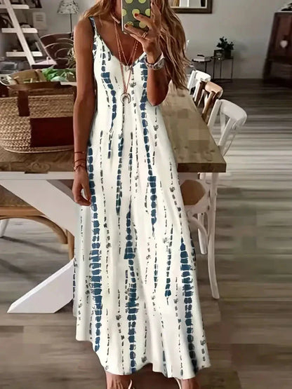 CM | maxi vestido de tirantes con cuello en V para mujer