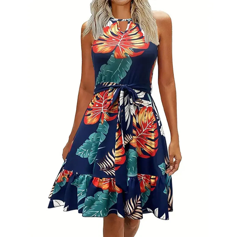 CM | Vestidos Elegantes de Verano para Mujeres Maxi Vestido Floral con Cuello en V