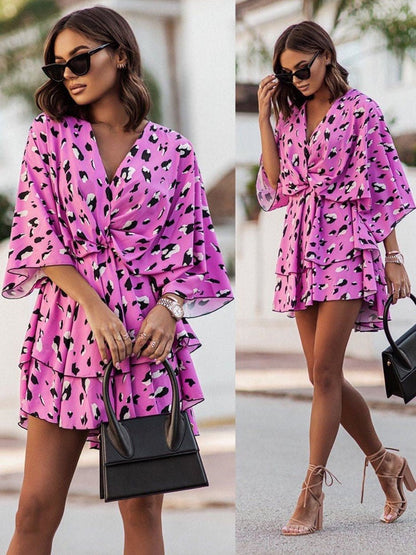 CM | Vestido corto vaporoso con estampado floral