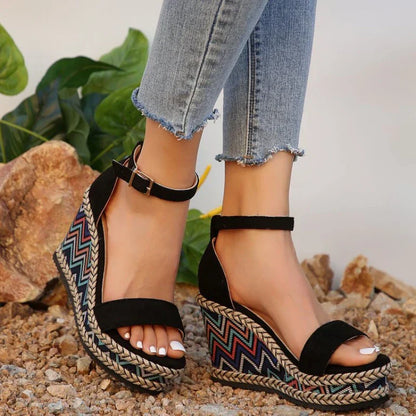 CM | Sandalias de cuña boho