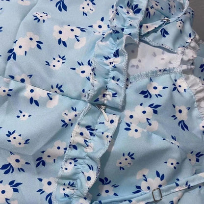 CM | Elegante vestido largo sin hombros con escote en V y estampado floral