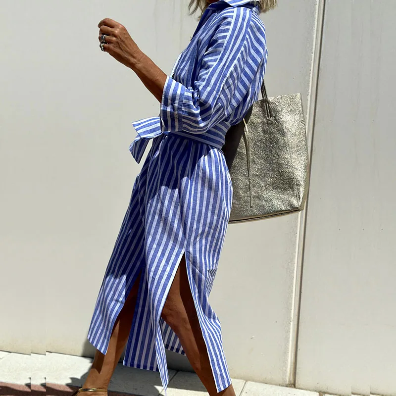 CM | Cómodo vestido midi a rayas