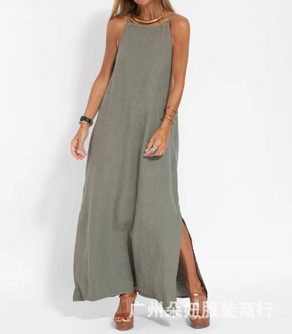 CM | Vestido maxi de verano con abertura lateral